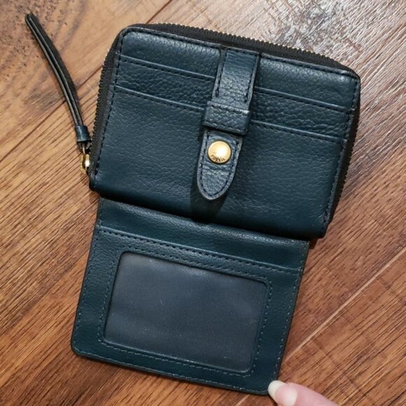 FOSSIL LEATHER MINI LAINIE MULTIFUNCTION WALLET ~ TEAL - Picture 6 of 11